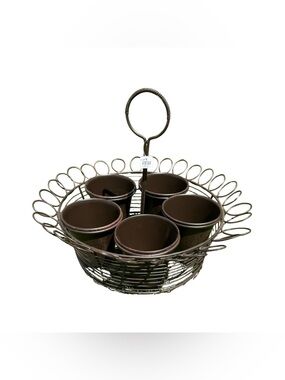 NWT Crate&Barrel Herb Set with Metal Pots
